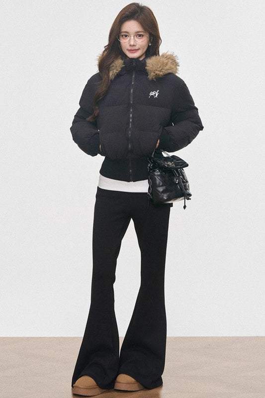 Fur Collar Cotton Jacket Set-Up