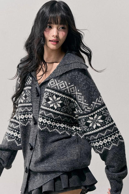 Fair Isle Duffle Cardigan