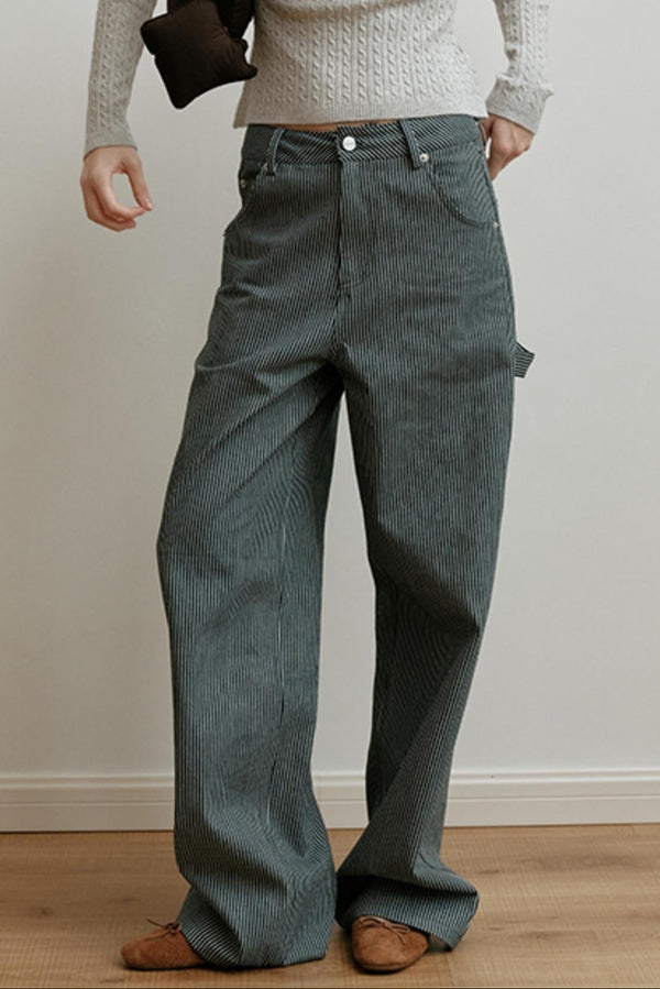 High-Waisted Embroidered Pants