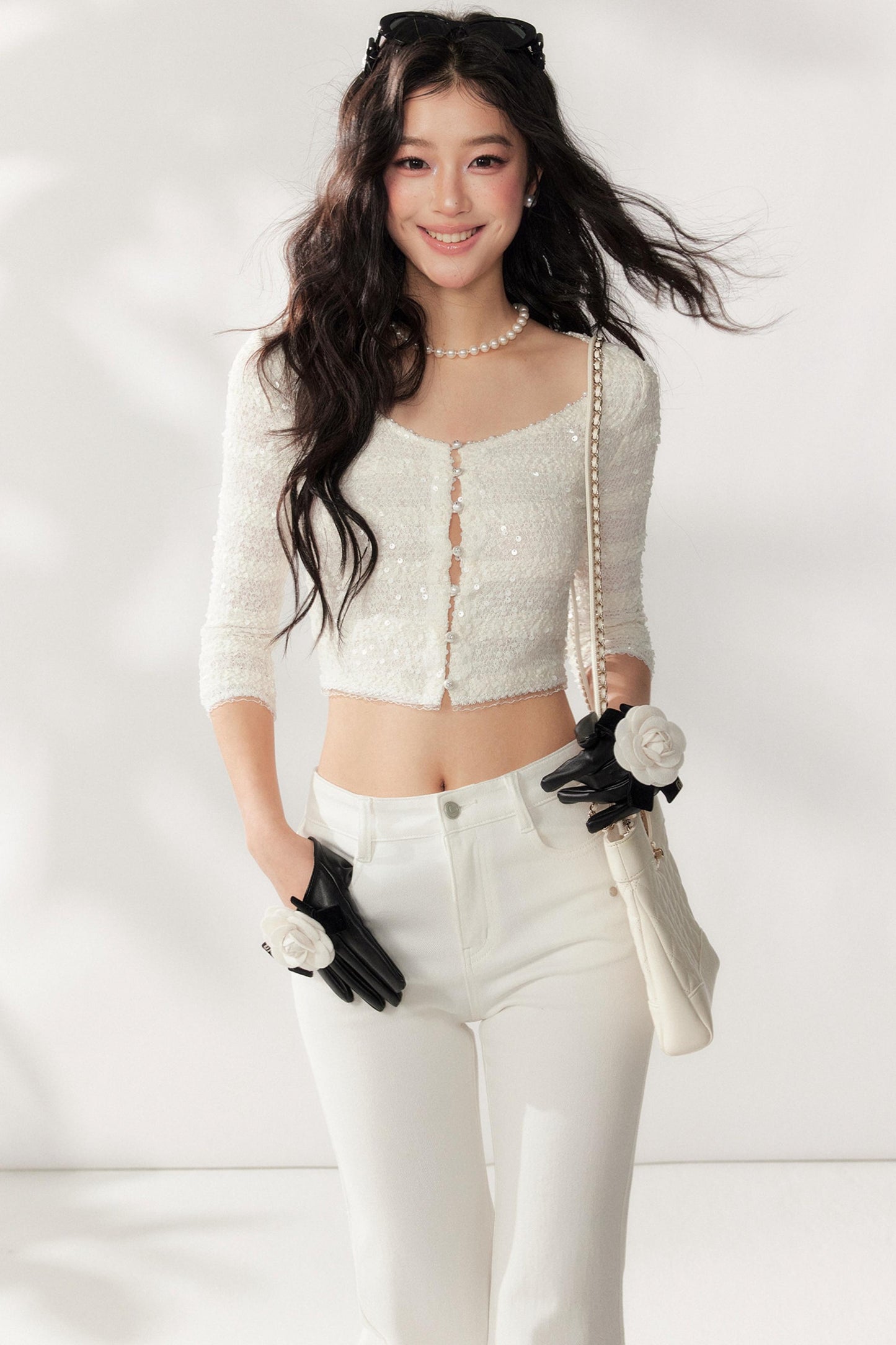 High-Waisted White Supermodel Pants