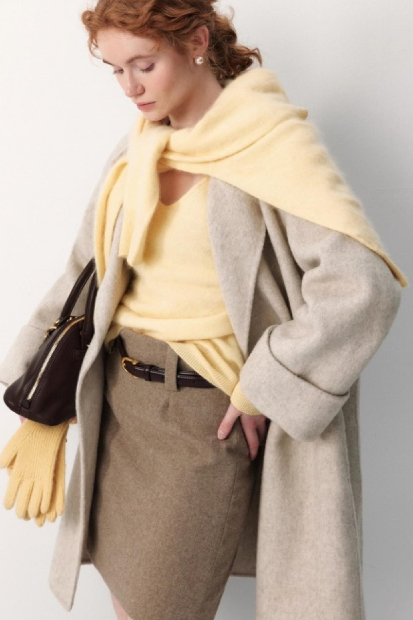 Glutinous White Wool Coat