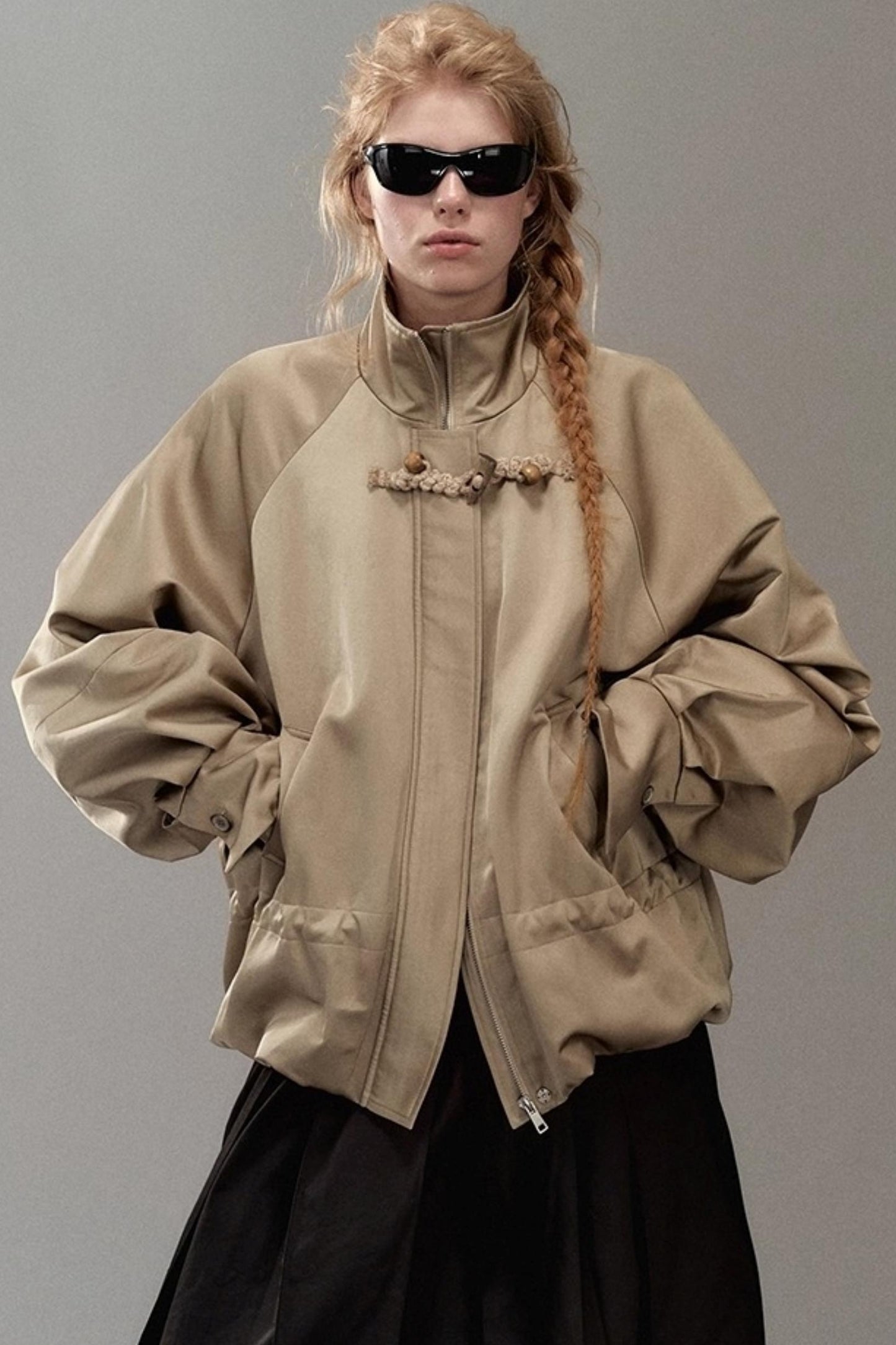 Genesis Woven Stand-Up Collar Trench Coat