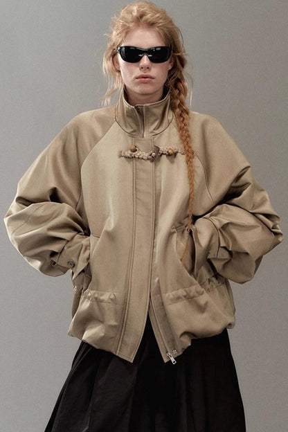 Genesis Woven Stand-Up Collar Trench Coat