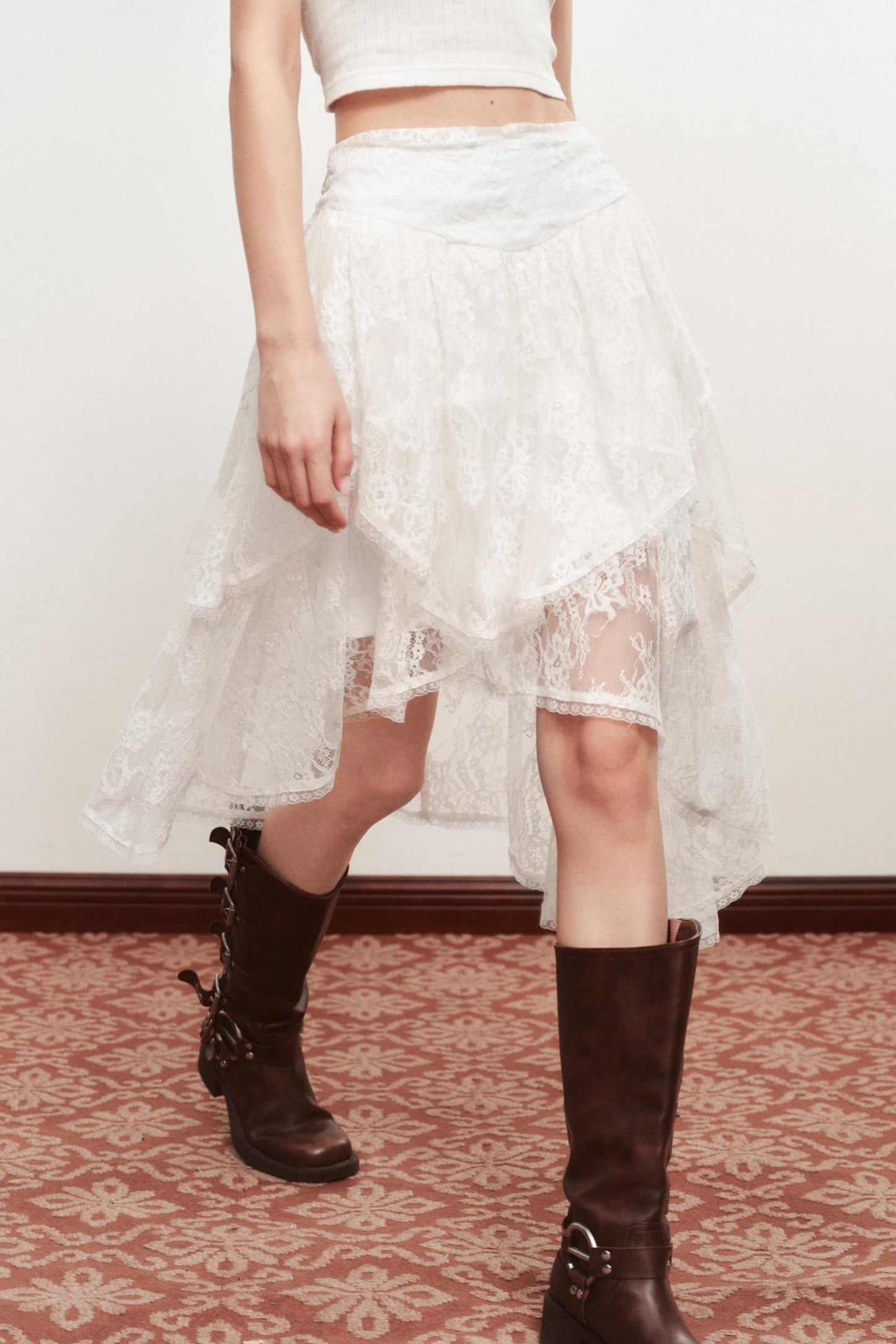 Irregular Thin White Skirt