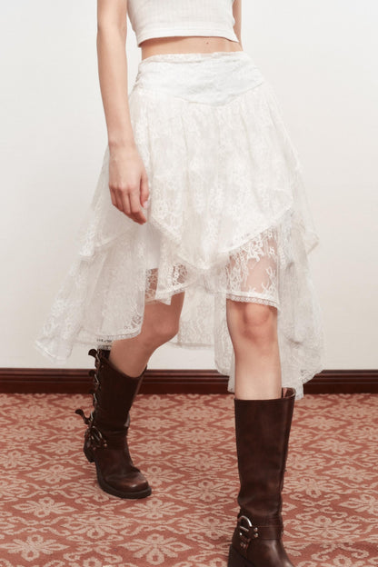 Irregular Thin White Skirt
