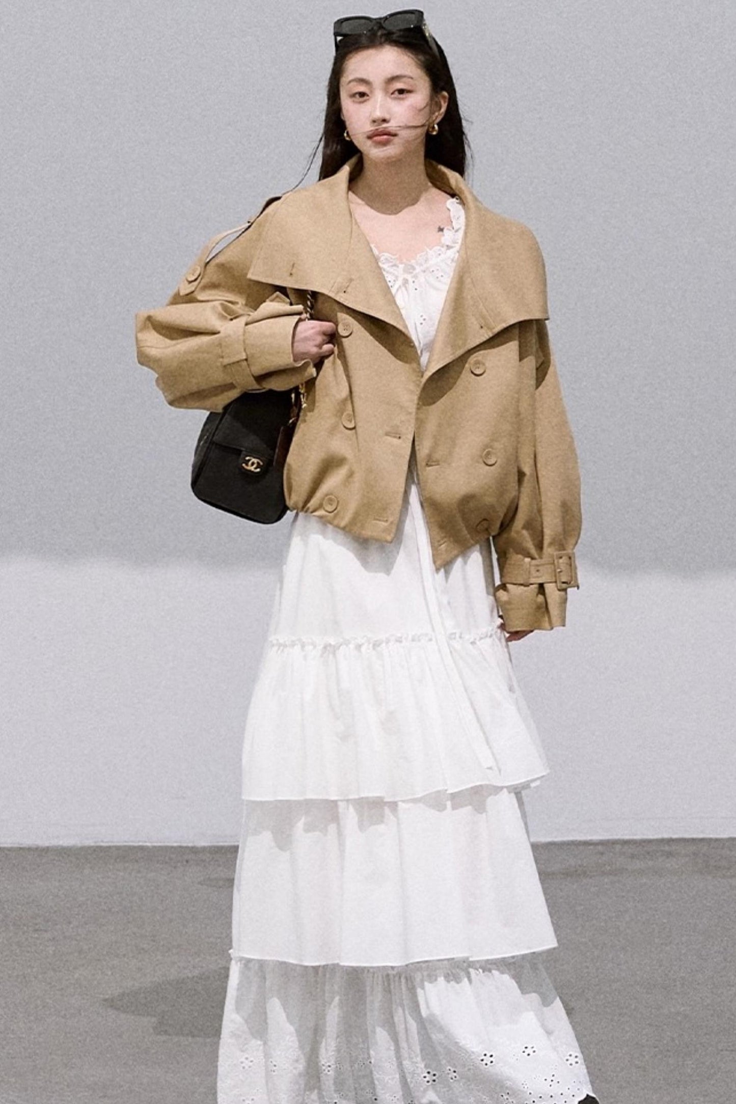 Preppy Cotton Strappy Cake Skirt Set-Up