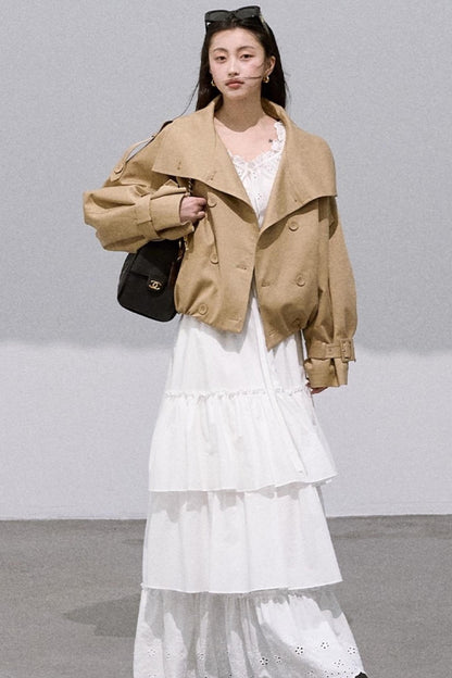 Preppy Cotton Strappy Cake Skirt Set-Up