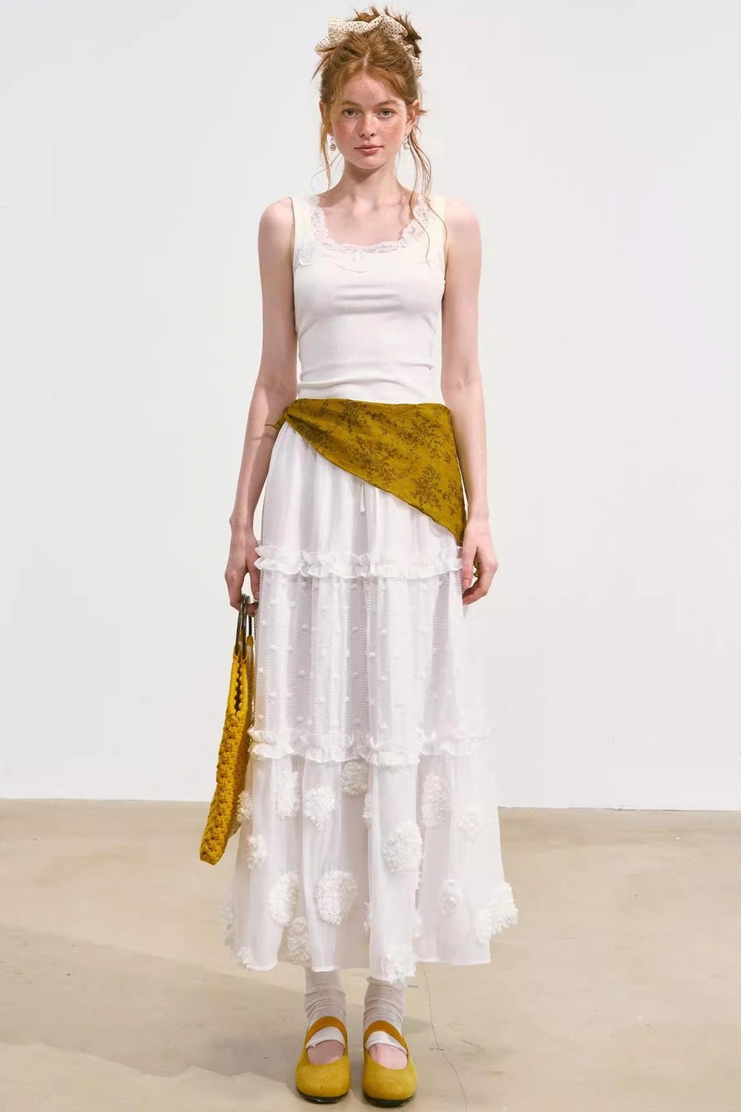 White Layered Halter Skirt