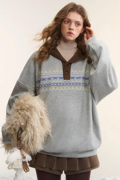 Fair Isle Hooded Top
