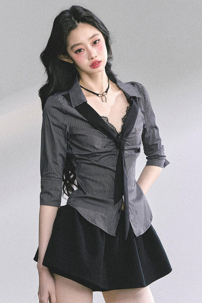 Autumn Slimming Polo Neck Shirt