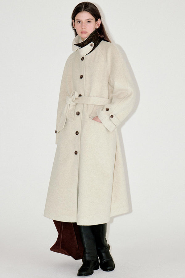 Patterned Patchwork Woolen Coat