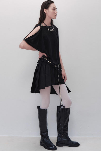 Yuan Shadow Pleated Shorts Skirt