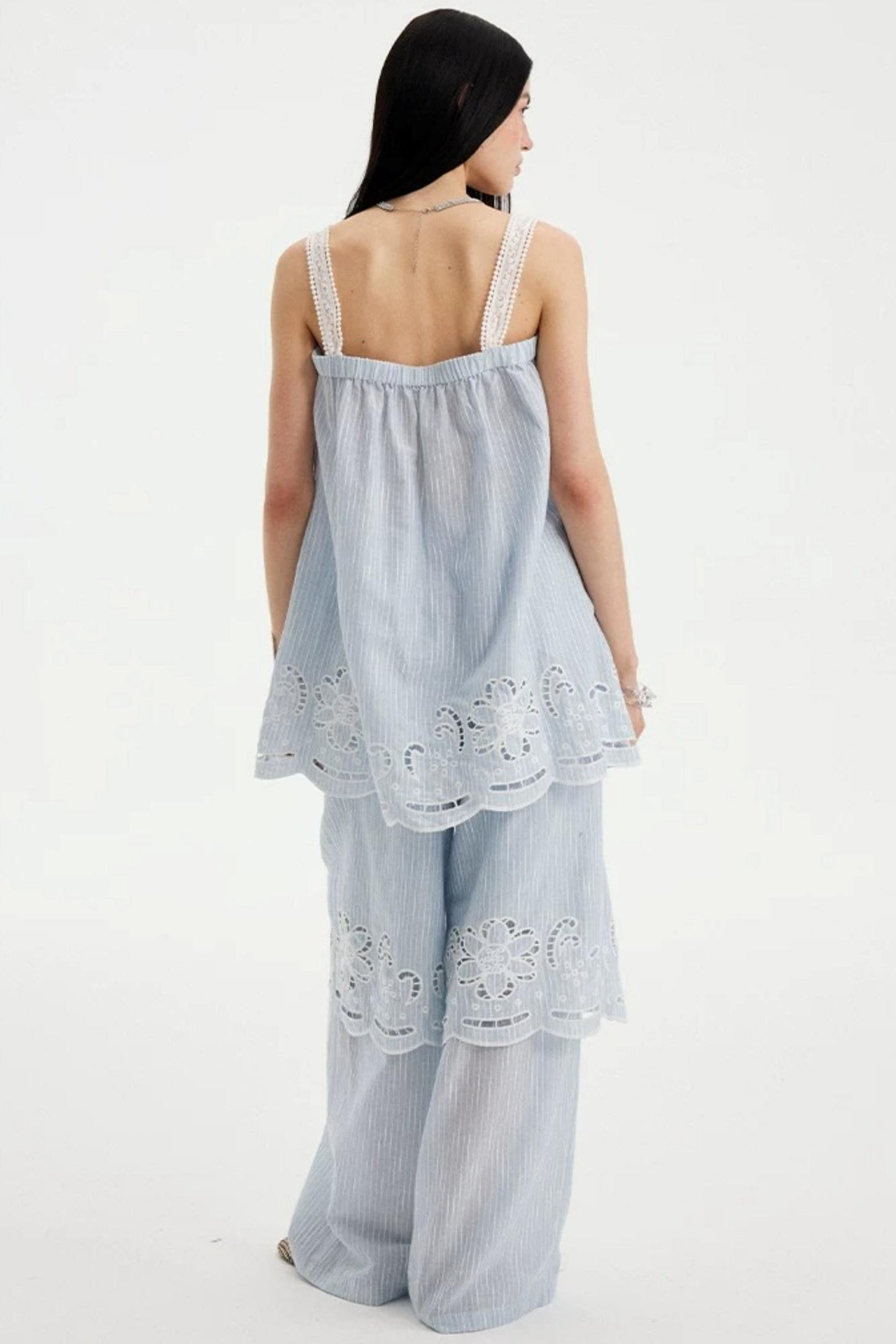 Embroidered Cutout Camisole Set