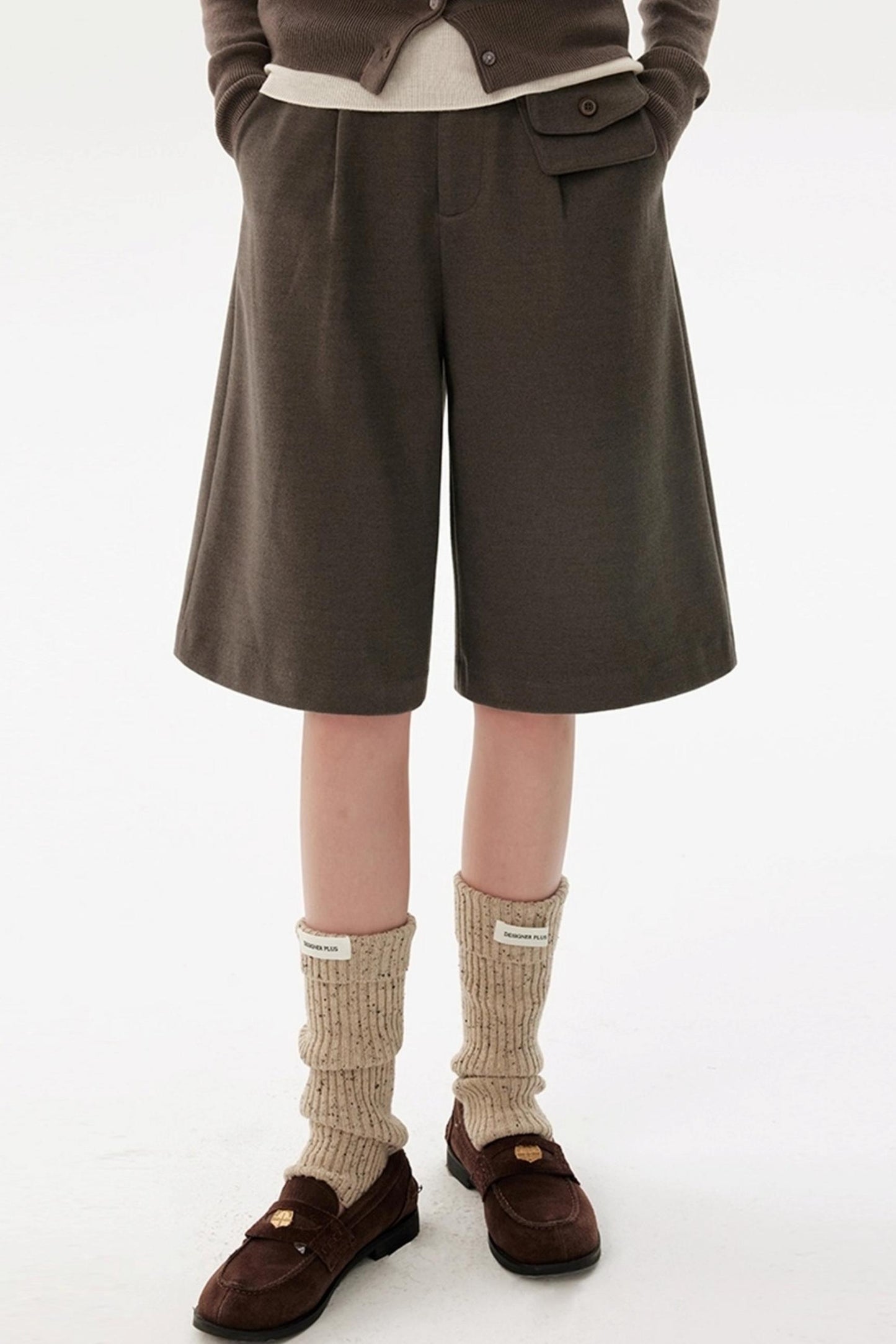 Casual Maillard Cropped Suit Pants