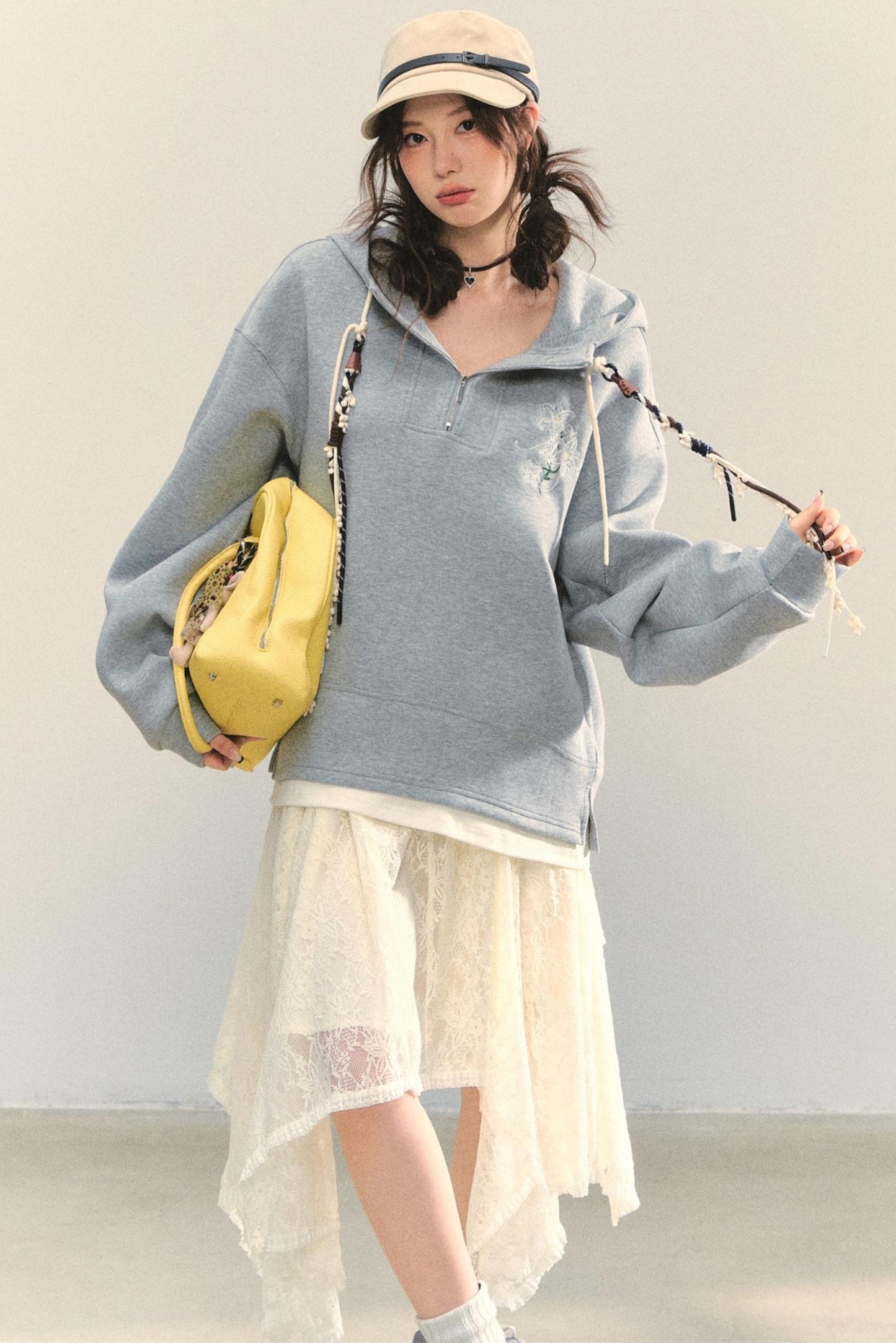 Embroidered Flower Sweatshirt