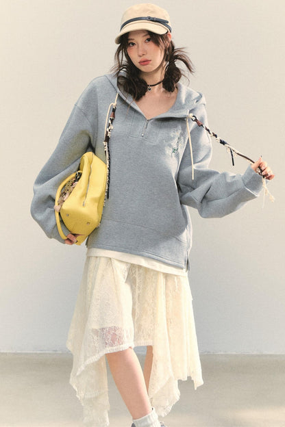 Embroidered Flower Sweatshirt