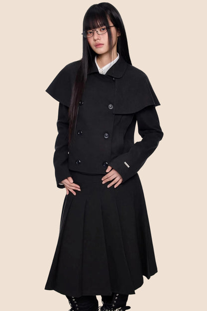 Doppelreihiger Cape-Mantel