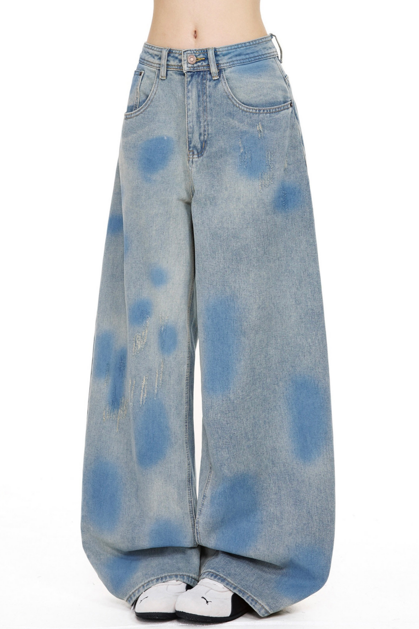 Vintage Washed Blue Denim Pants