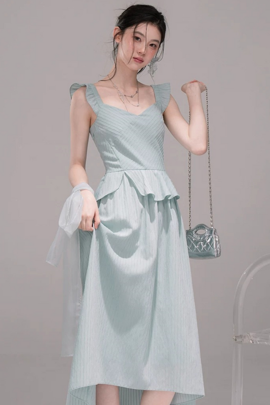 Light Teal Sheer Ribbon Dress Set