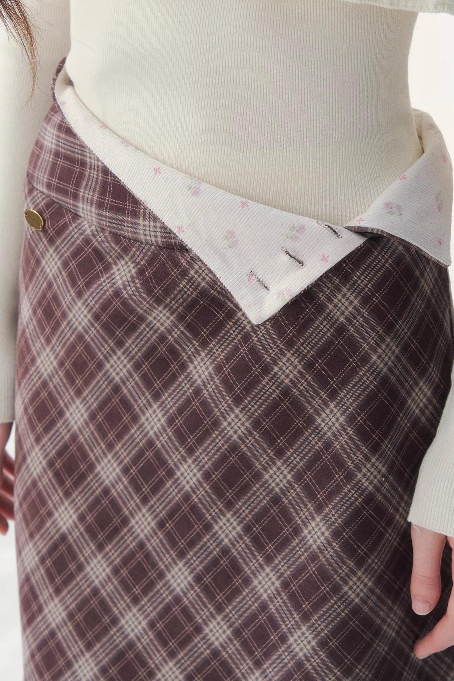 Rétro À carreaux Jupe midi