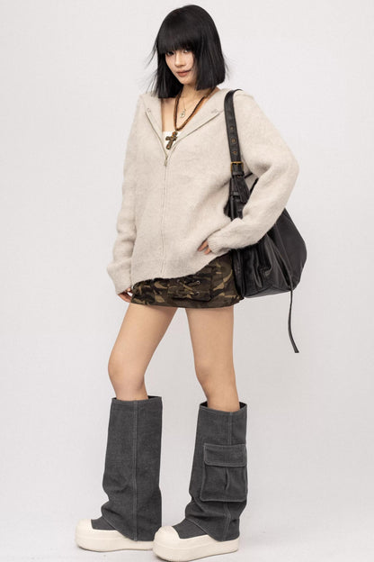 American Loose Hoodie Cardigan