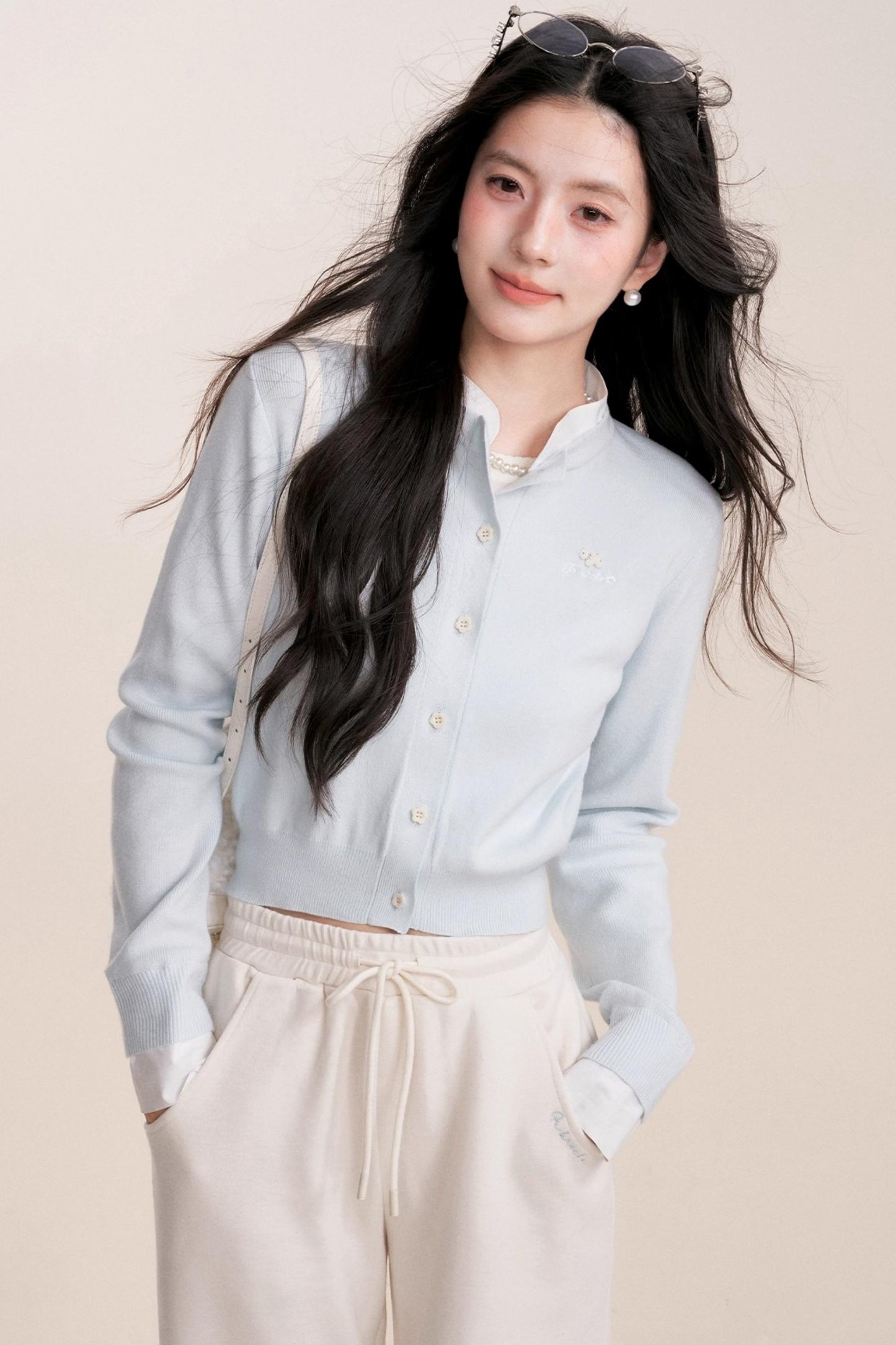 Soft Blue Knit Cardigan