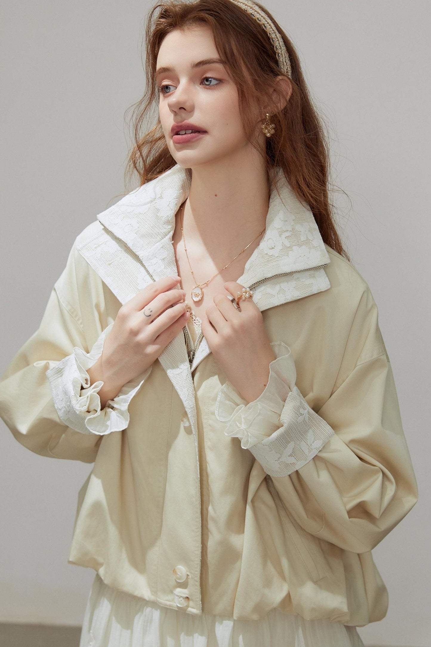 Lace Autumn Trench Coat