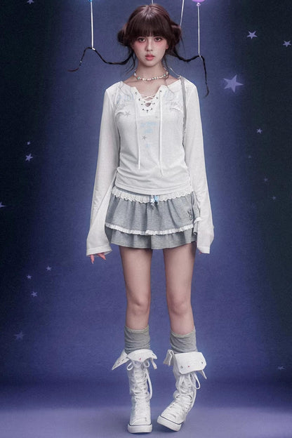 Sweet Grey Tiered Skirt