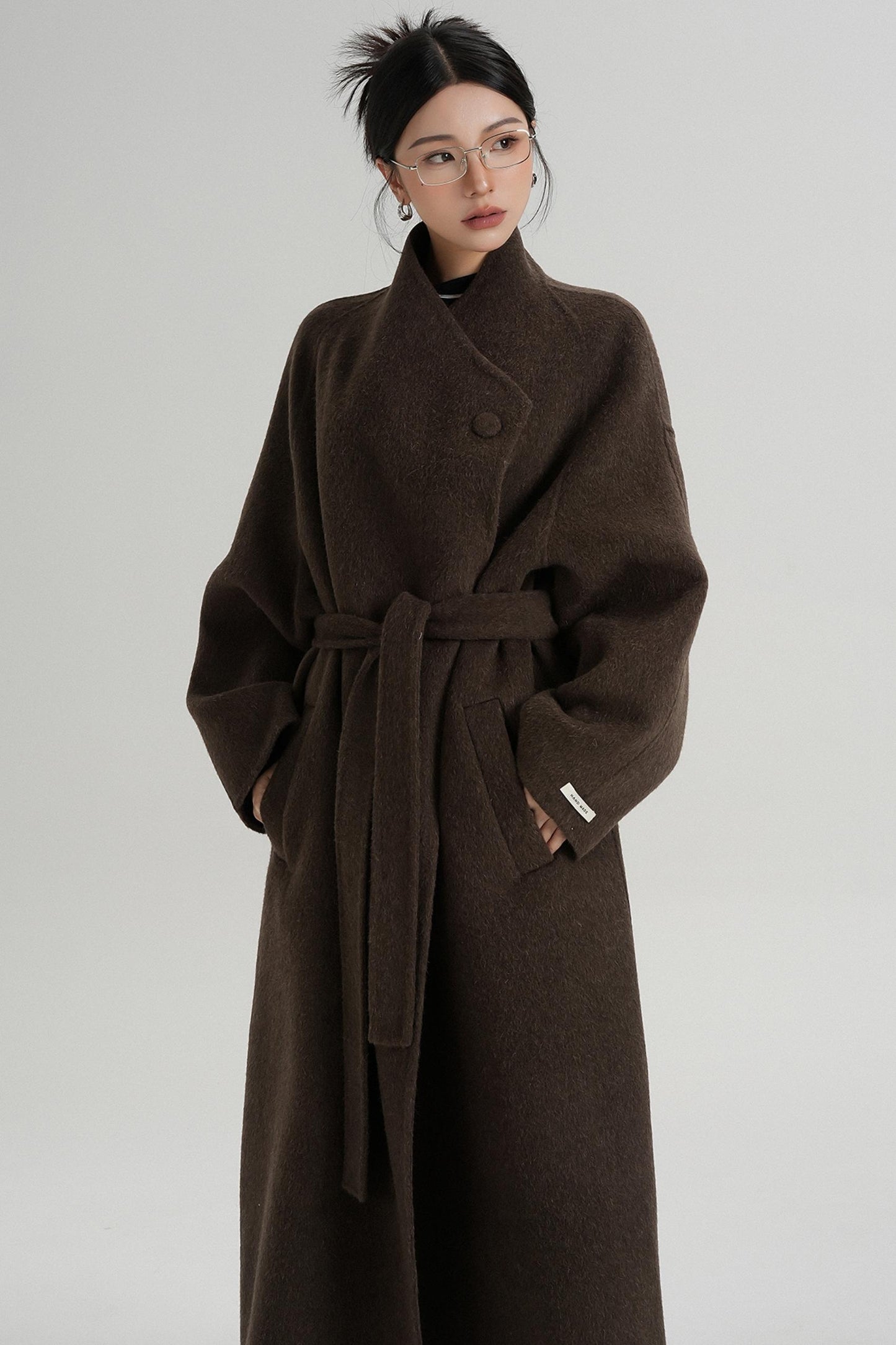 Temperament Coffee Wool Coat