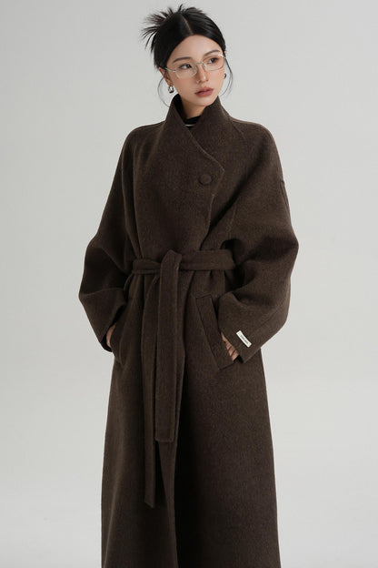 Temperament Coffee Wool Coat