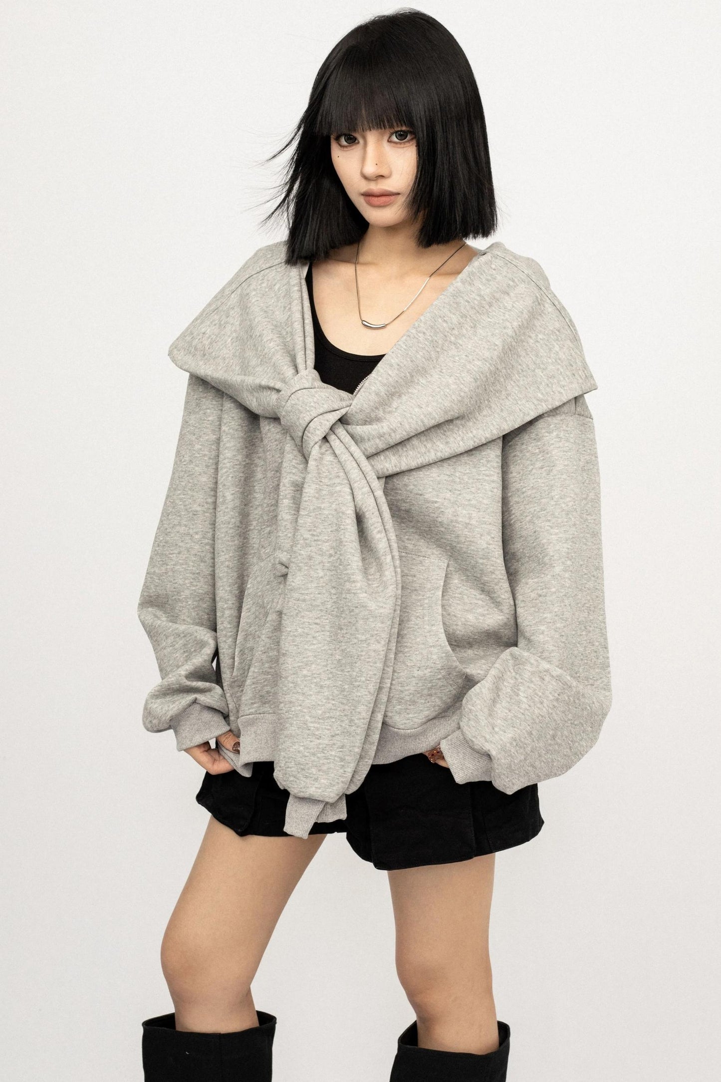 Vintage Fake Two-Piece Hooded Jacket