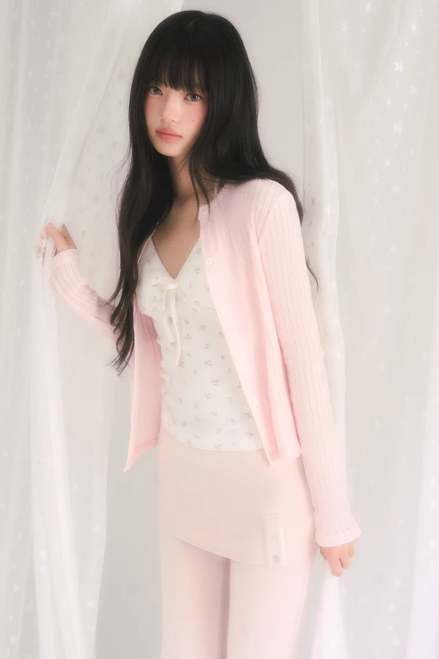 Cut Out Jacquard Knit Matching Set