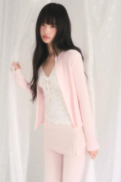 Cut Out Jacquard Knit Matching Set