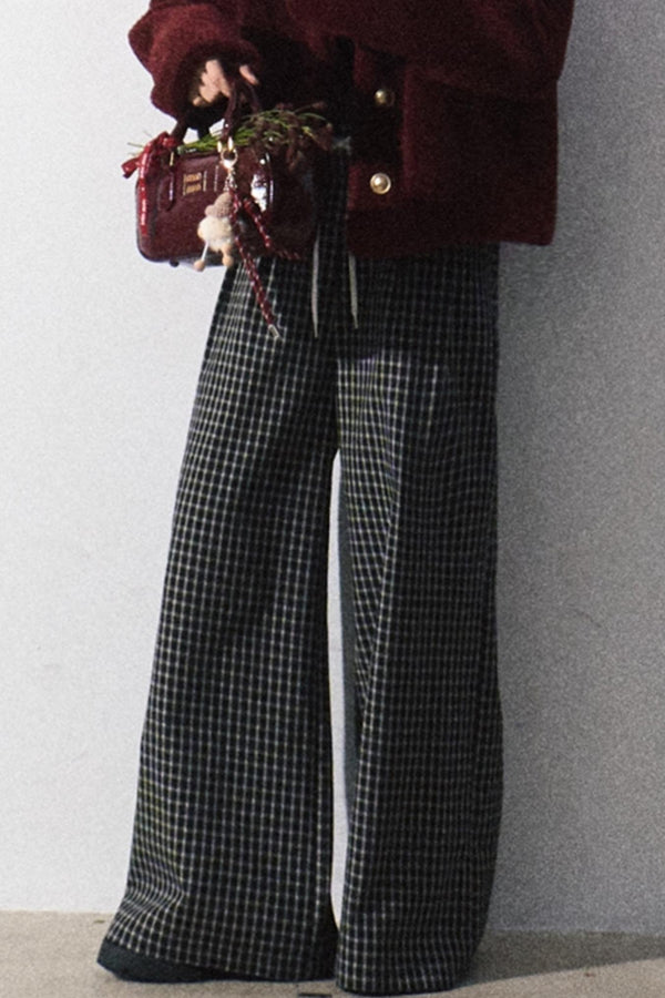 드로우스트링 스트레이트 레그 슬라우치 팬츠 