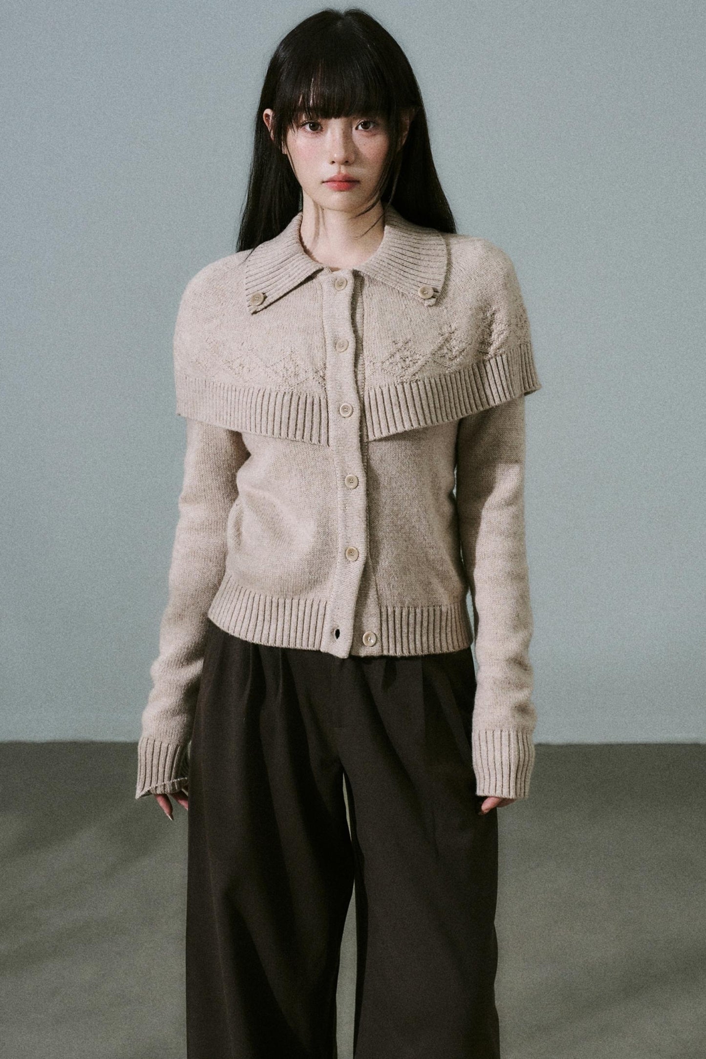 Cashmere Wool Blend Cape Top