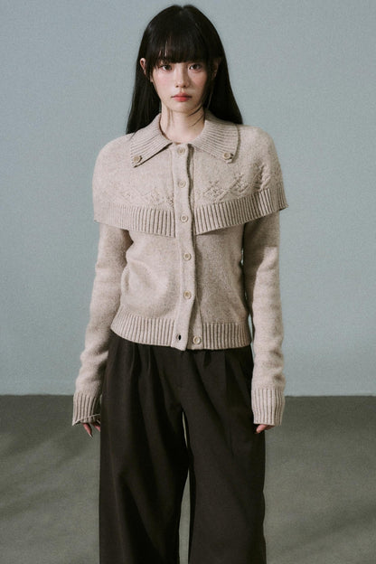 Cashmere Wool Blend Cape Top