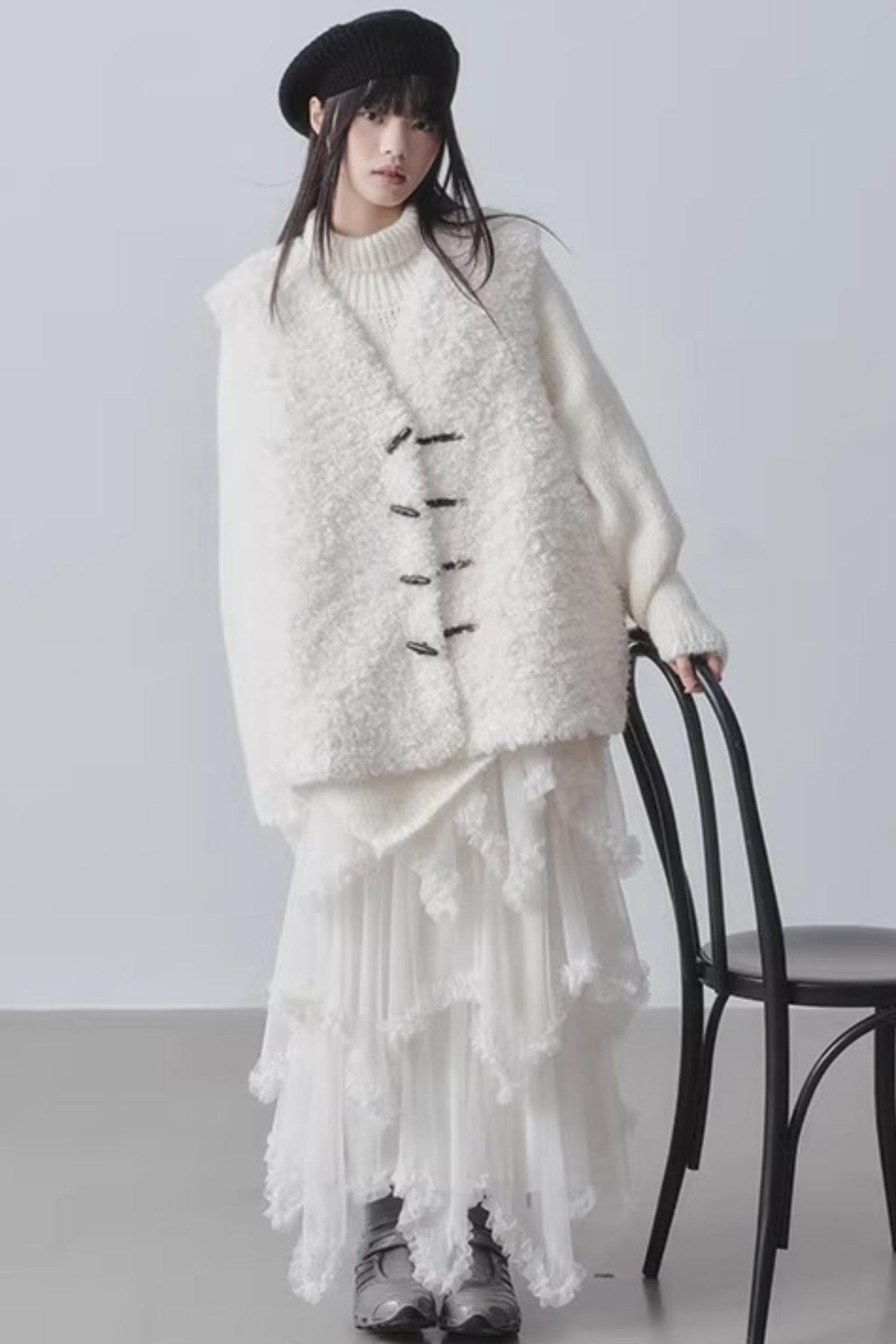 Winter-Kunstlammwollmantel