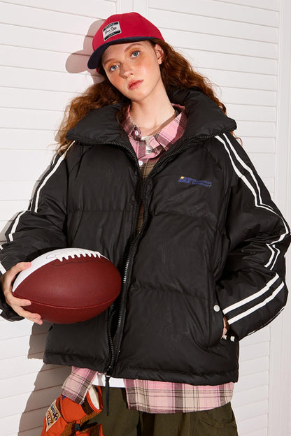 Vintage Stand-Up Collar Down Jacket