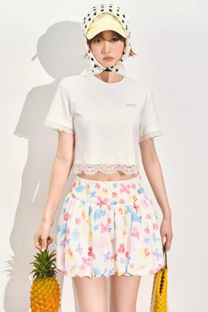 White Lace Fusion Tee