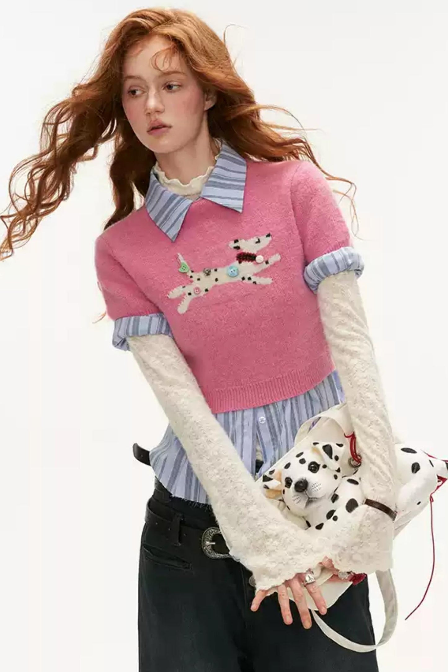 Slim Fit Dalmatian Knit Outer