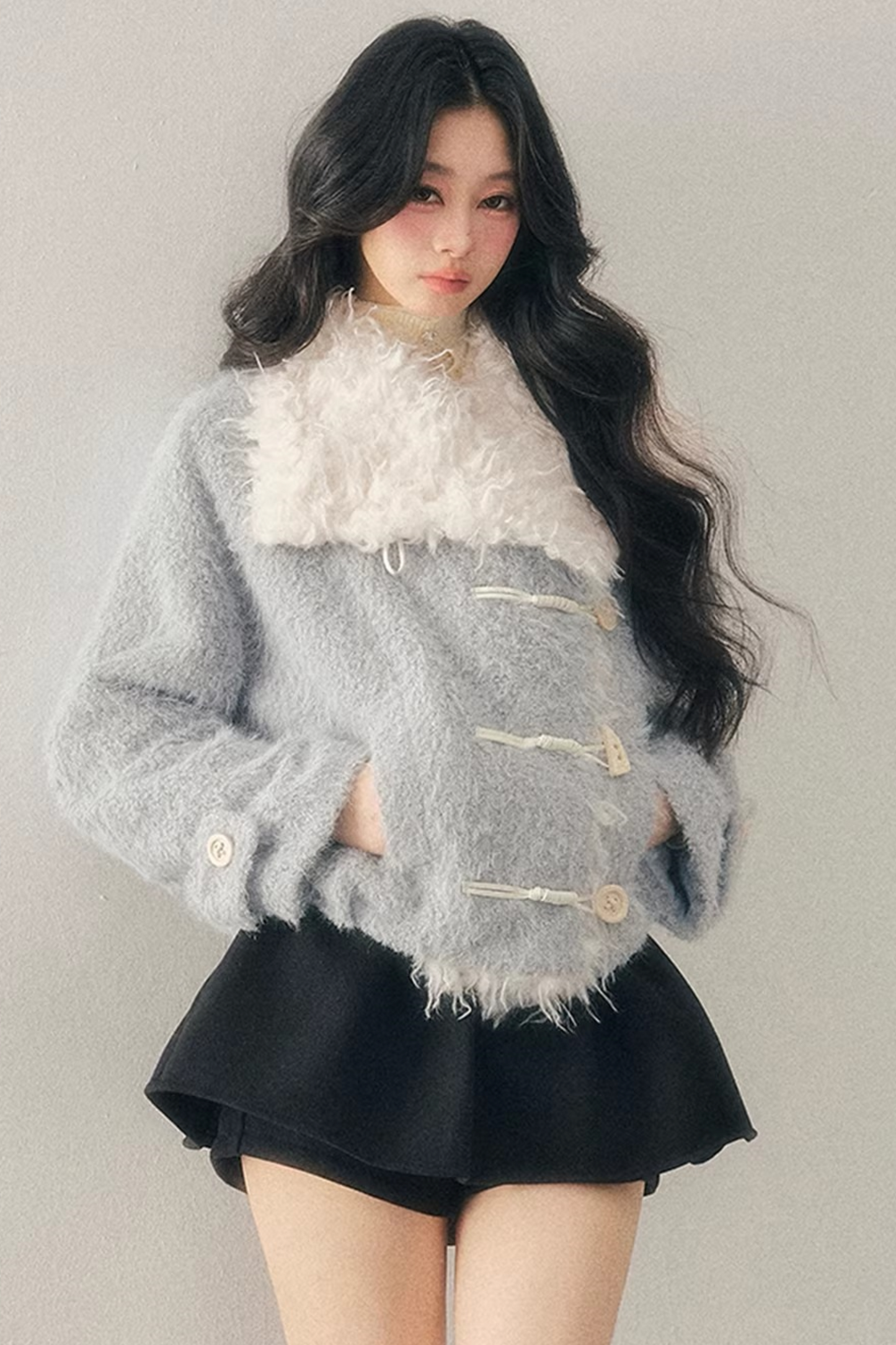 Quilted Faux Lamb Wool Jacket