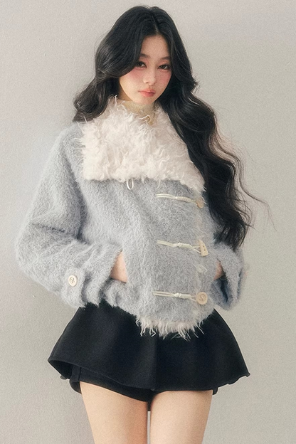 Quilted Faux Lamb Wool Jacket