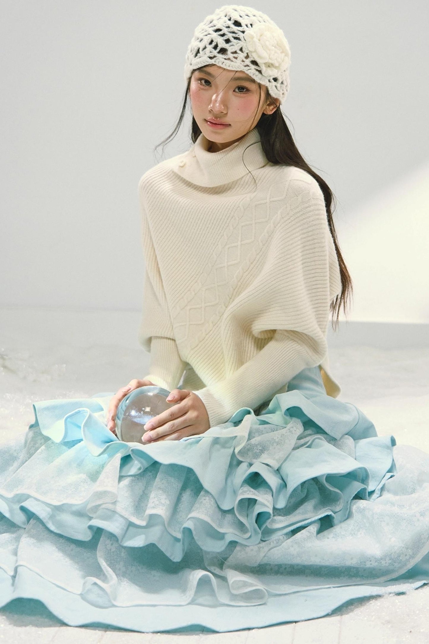 Lace Patchwork Puffy Skirt