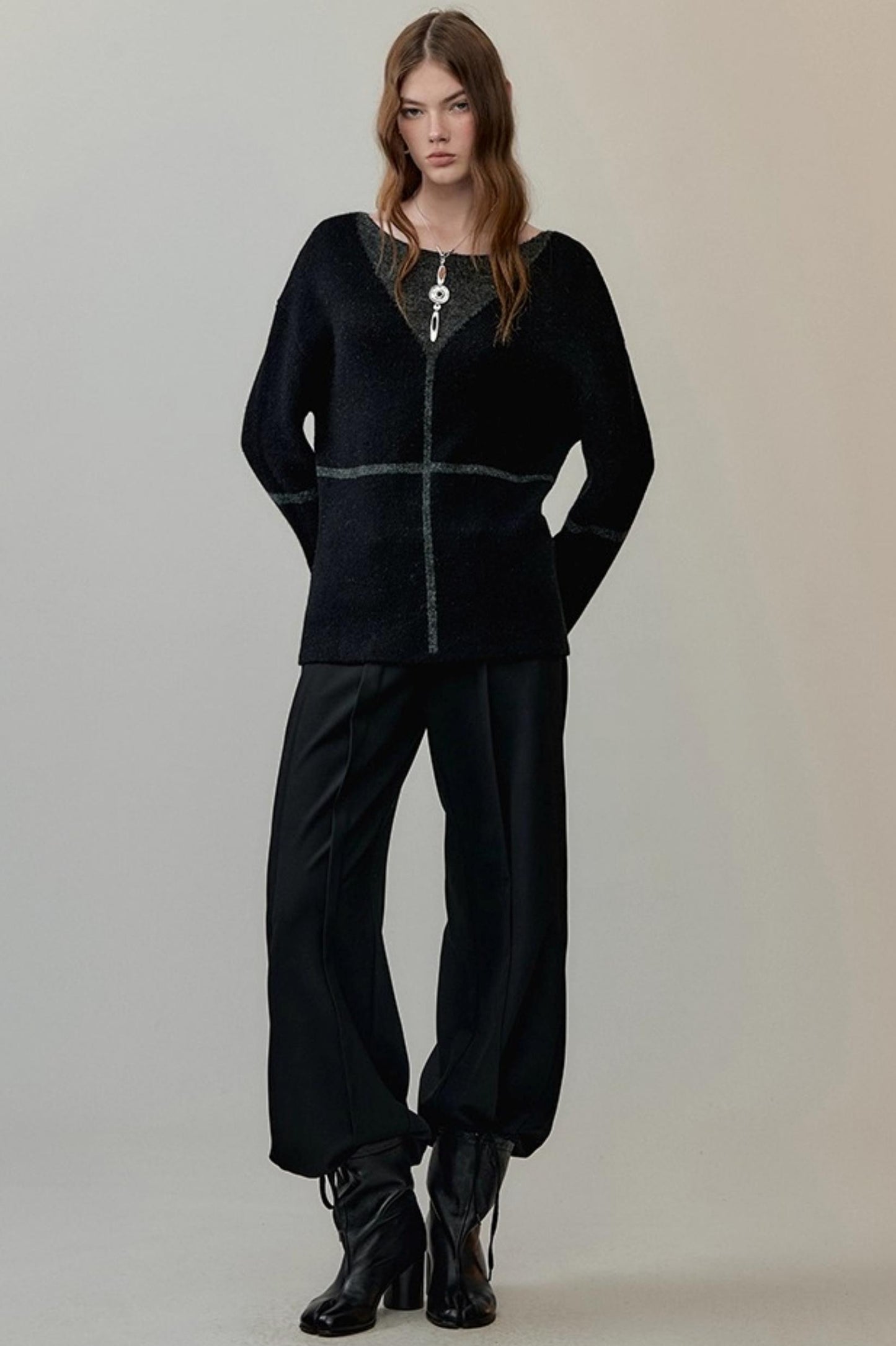 Translucent Weaving Knit Top