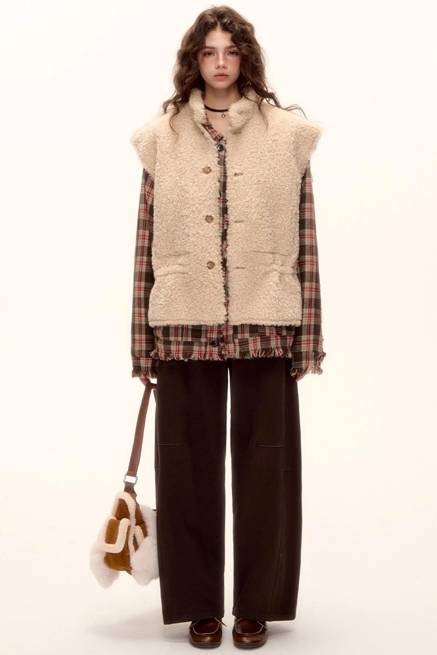 Wool Plaid Frayed Shirt