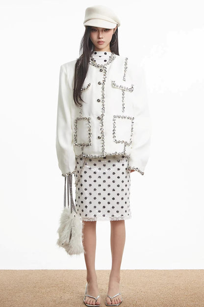 Uncmhisex White Sequin Jacket