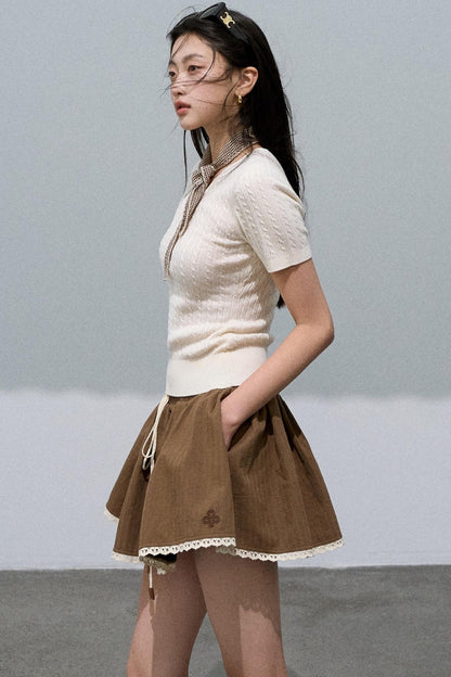 Soft Wool V-Neck Knit Top