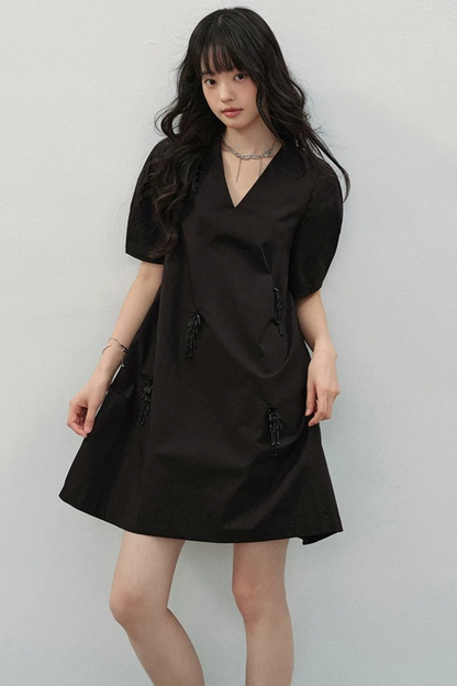 Black Swan Beaded Dress