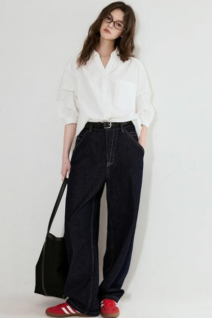 Chic V-Neck Cropped Summer Shirt