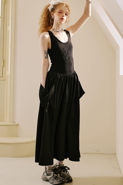 Swallow Embroidered Summer Dress